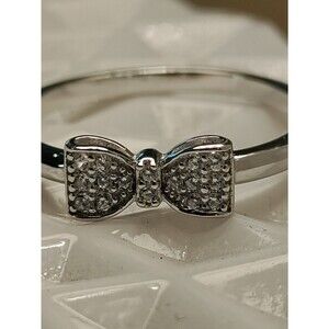 Solid 925 Sterling Silver CZ Bow Promise Ring Dainty and Feminine Gift for Her